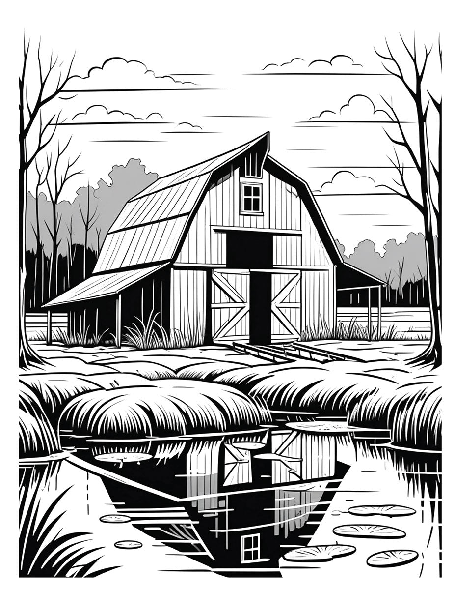 Barns Coloring Book