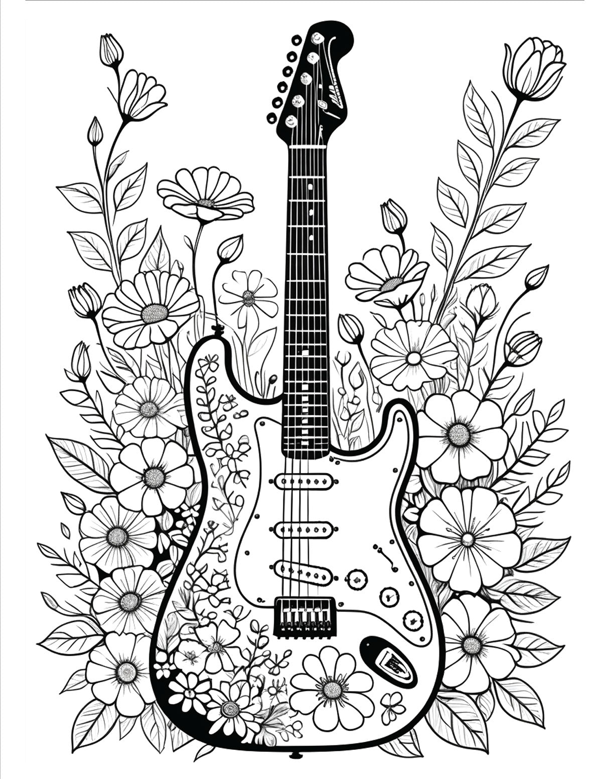 Guitar Garden Coloring Book