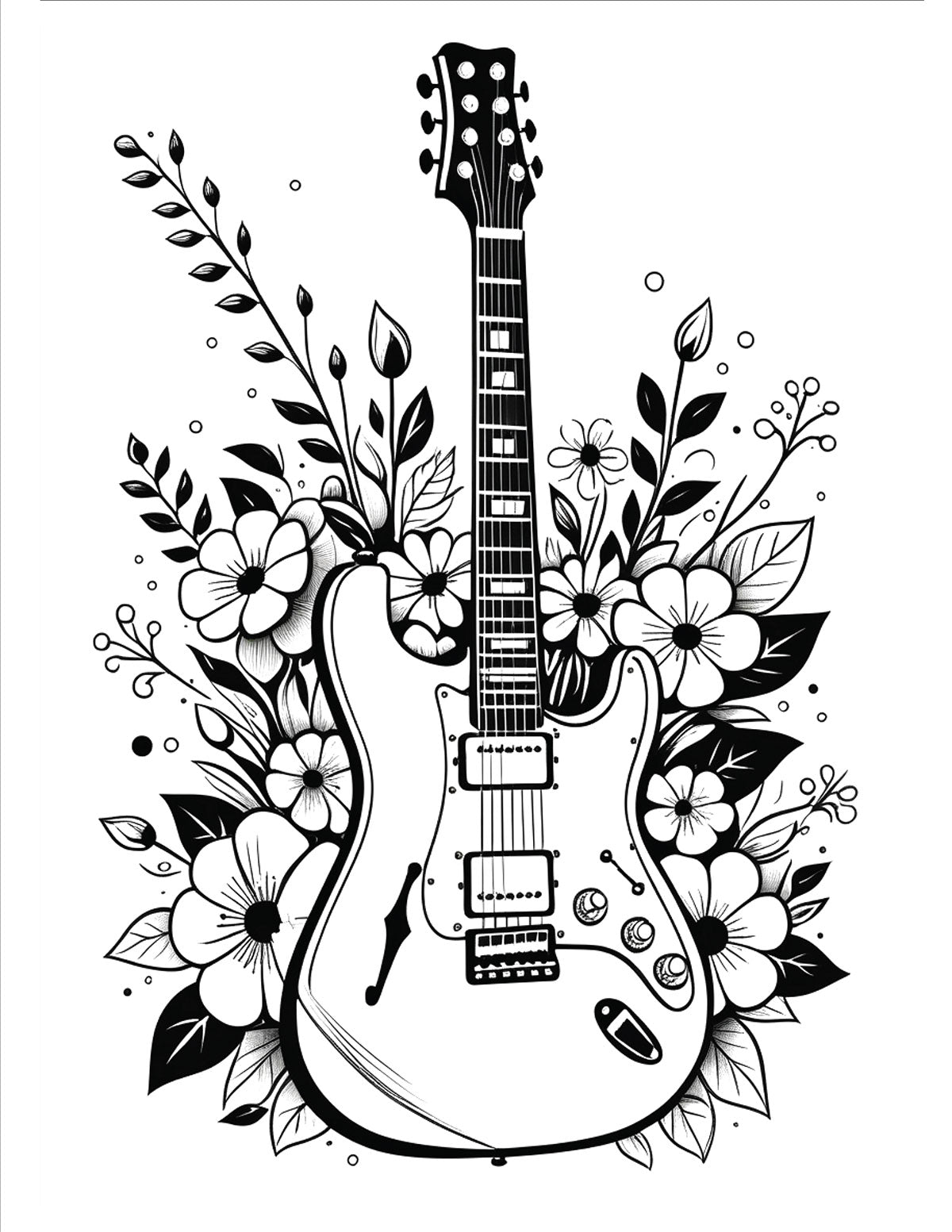 Guitar Garden Coloring Book