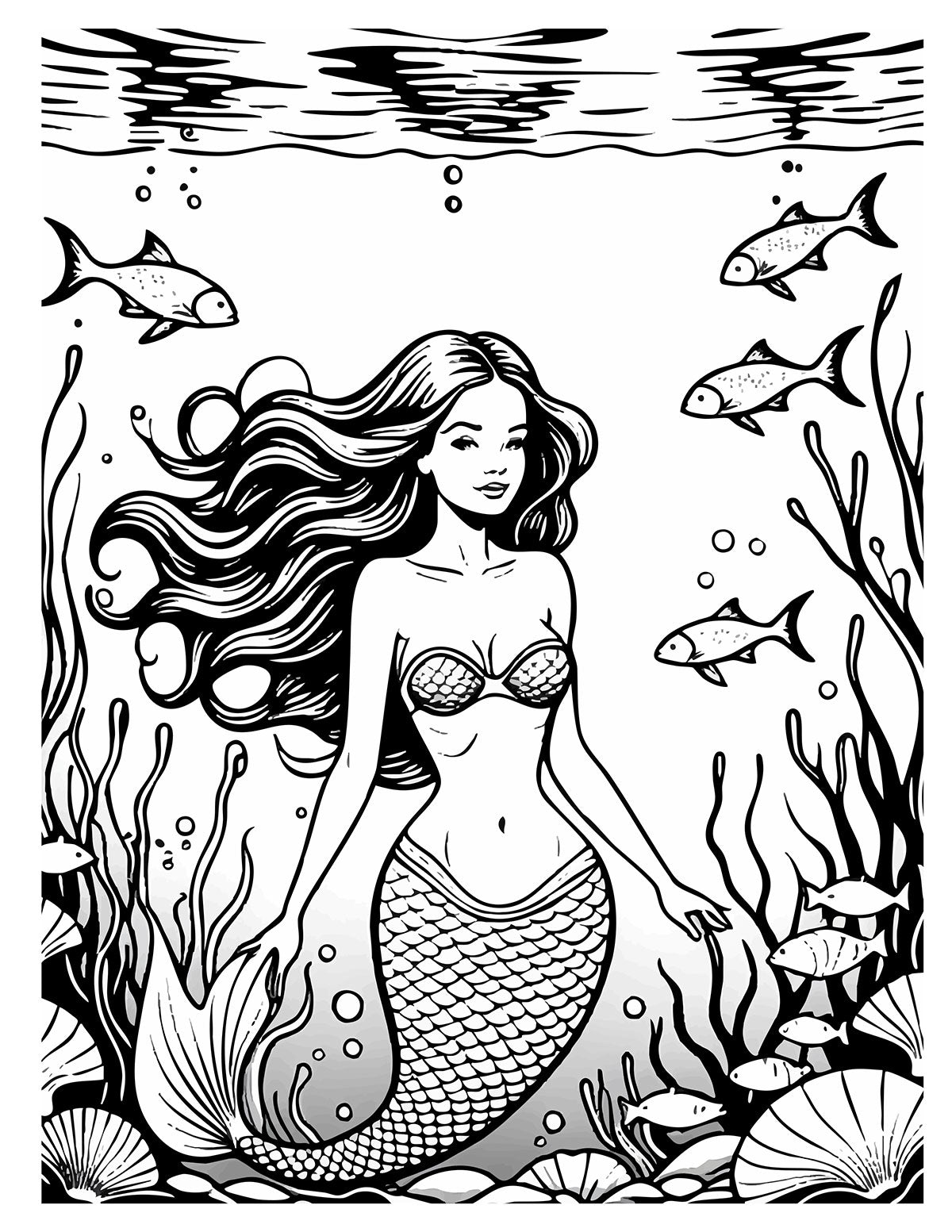 Mermaids Coloring Book