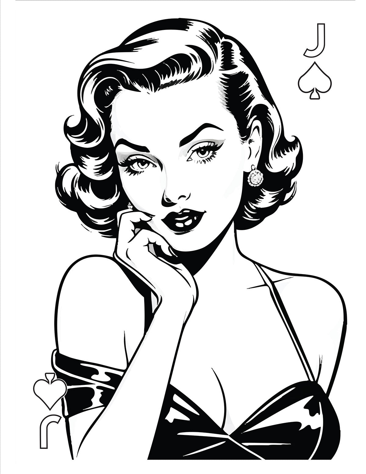 Pin-Up Poker Coloring Book