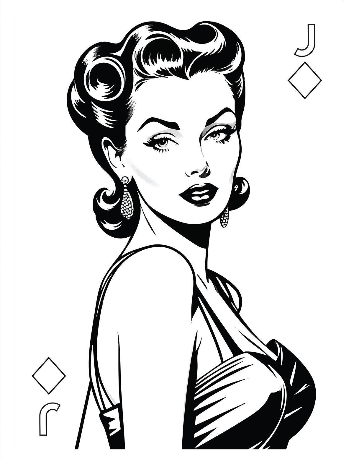 Pin-Up Poker Coloring Book