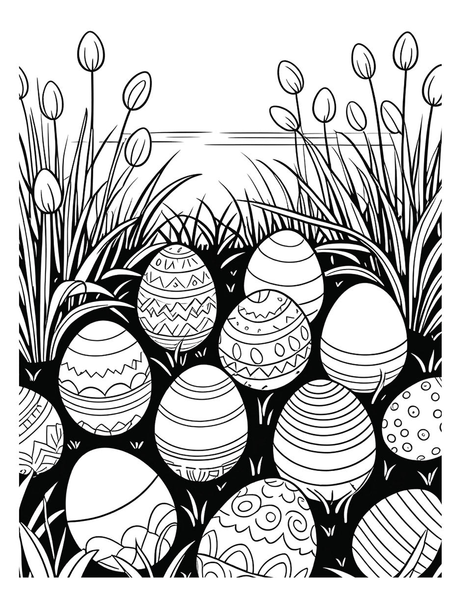 Easter Eggs Coloring Book