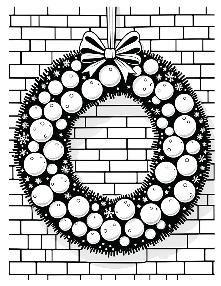 Christmas Wreaths Coloring Book