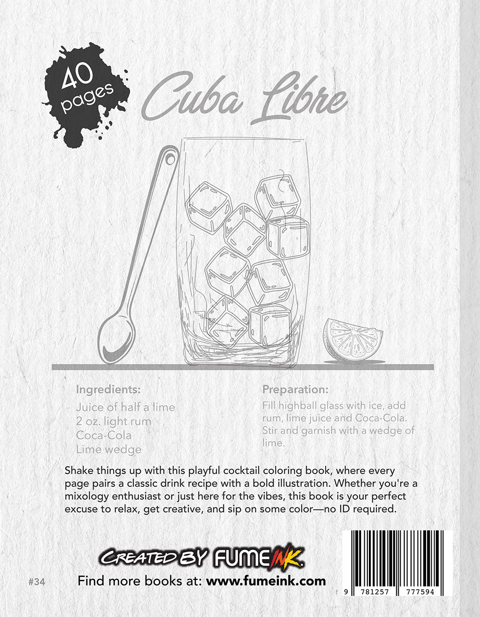 Simple Cocktail Recipes Coloring Book