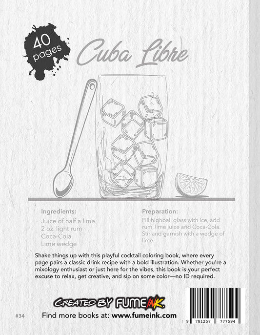 Simple Cocktail Recipes Coloring Book