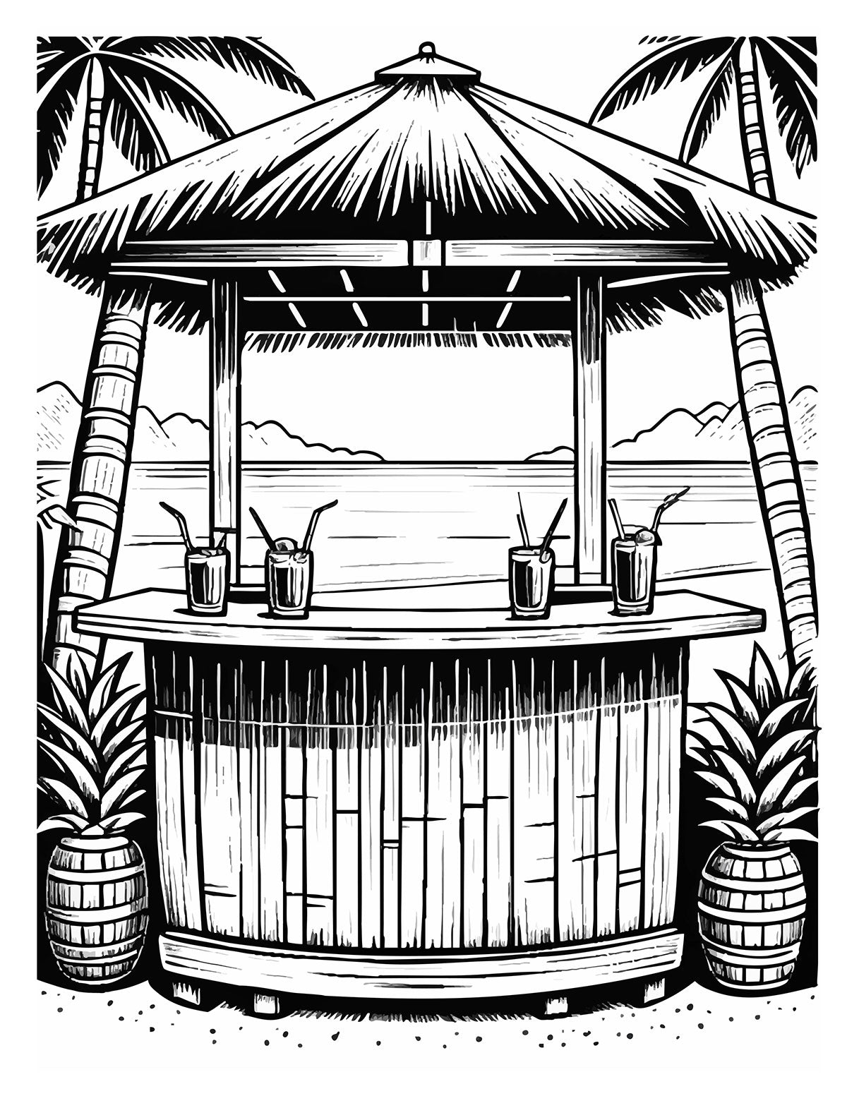 The Tiki Bar Coloring Book
