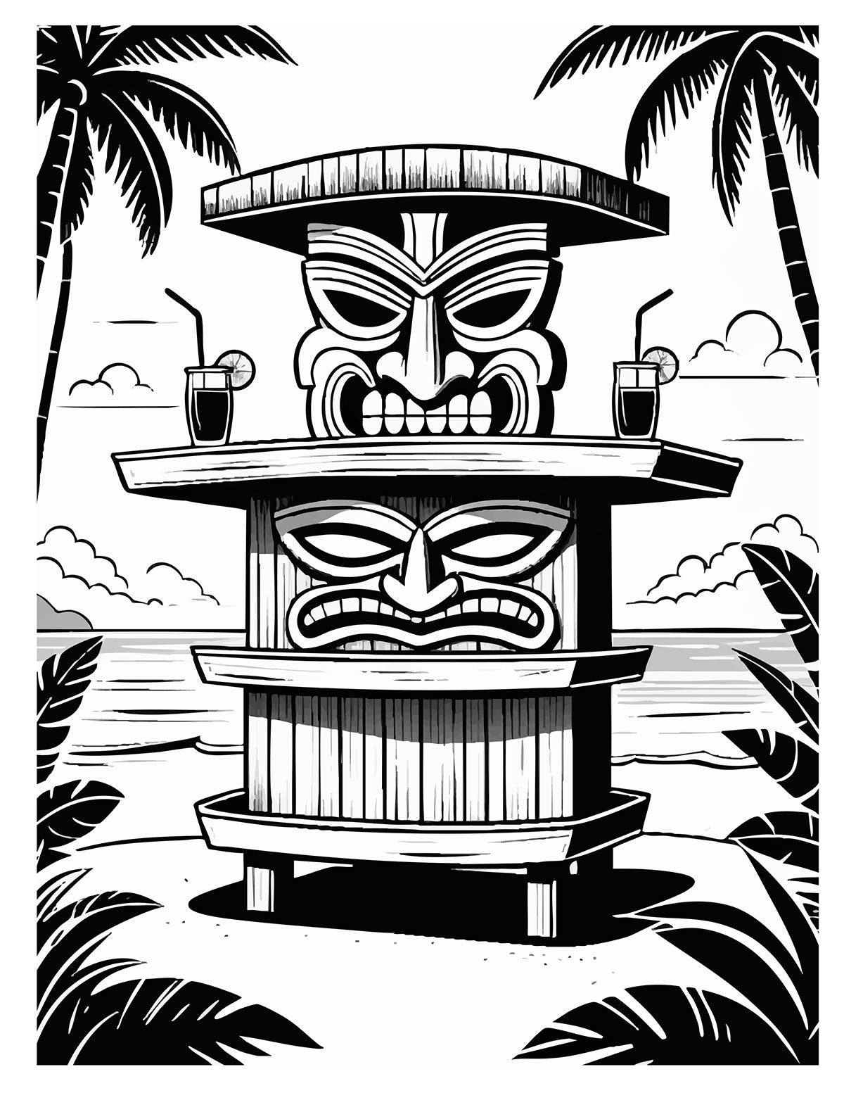 The Tiki Bar Coloring Book
