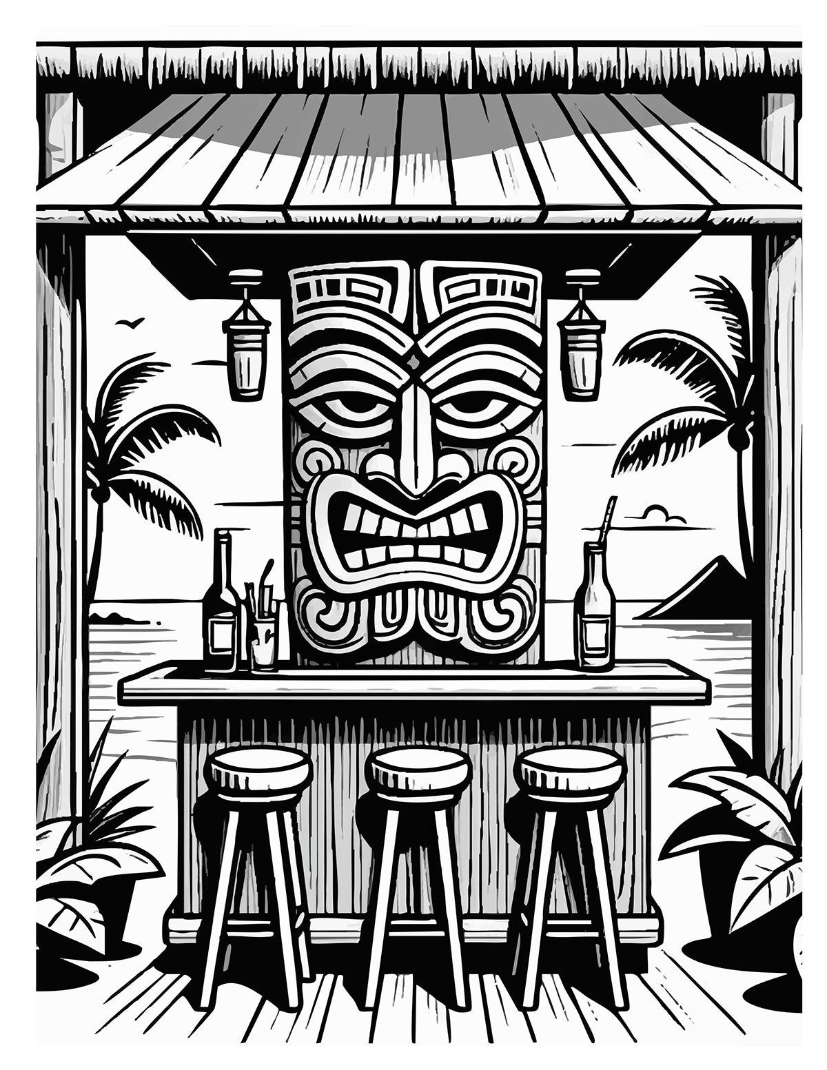 The Tiki Bar Coloring Book