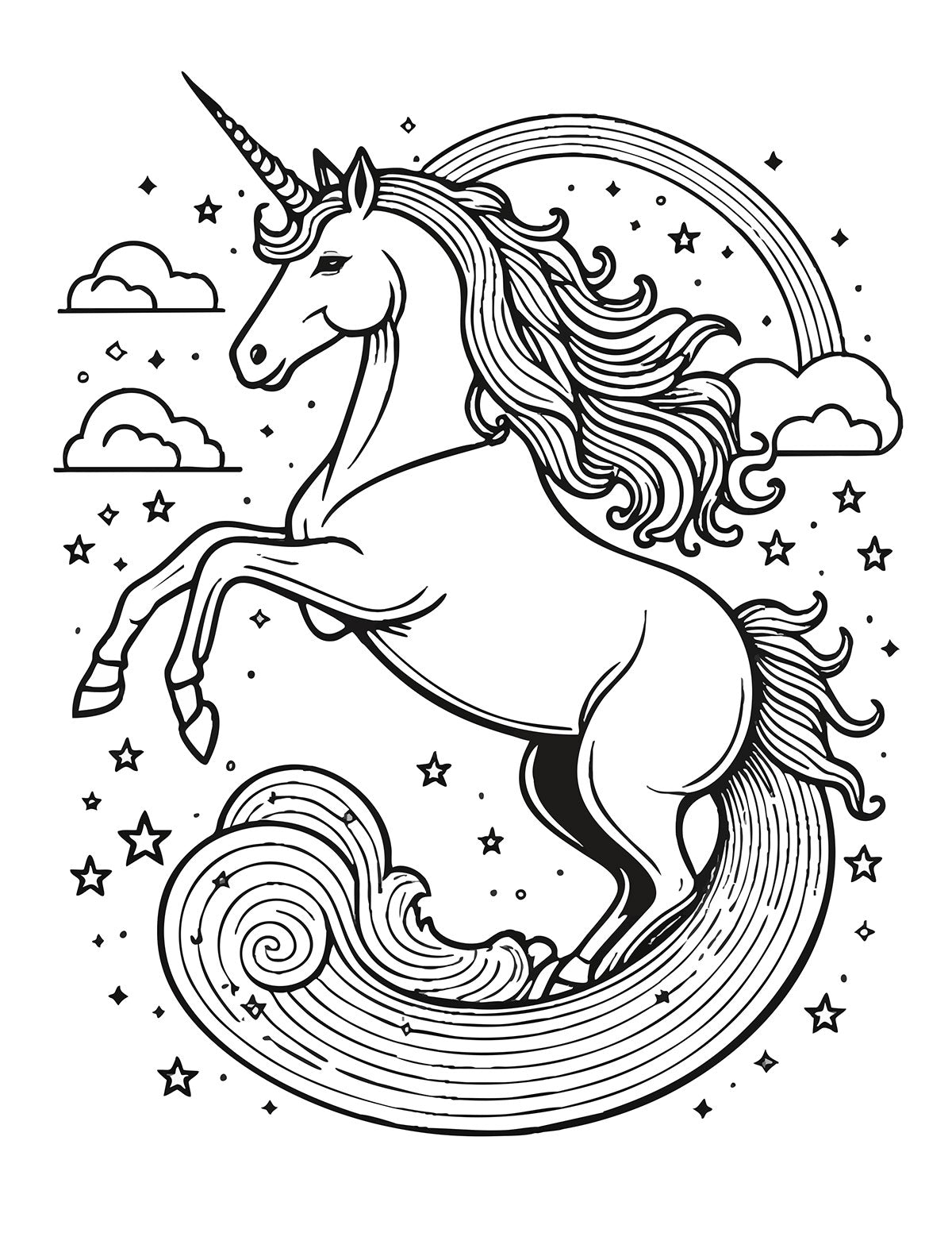 Unicorns Coloring Book