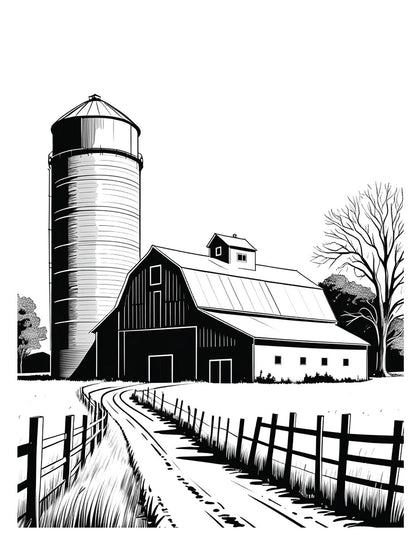 Barns Coloring Book