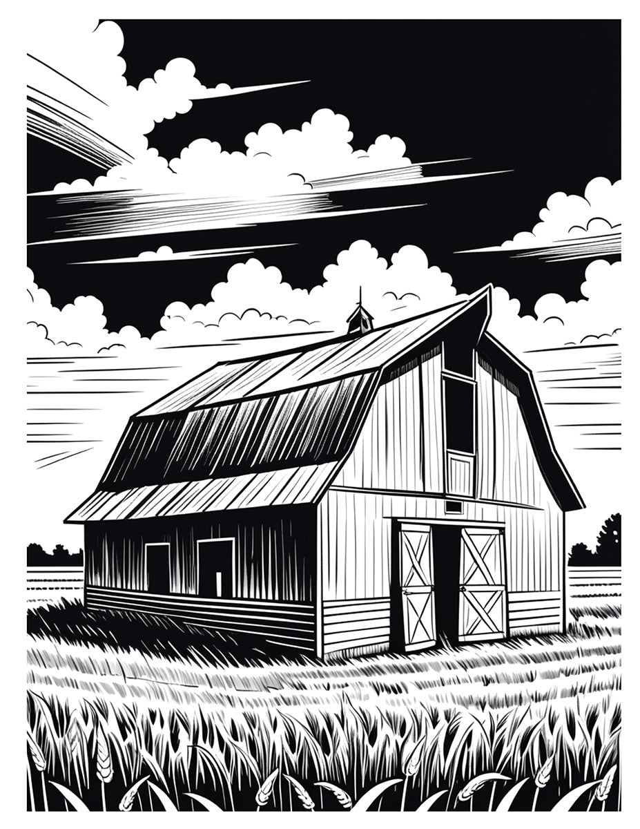 Barns Coloring Book