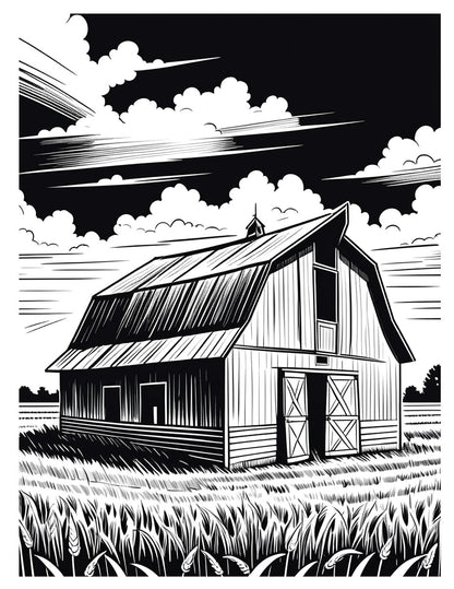 Barns Coloring Book