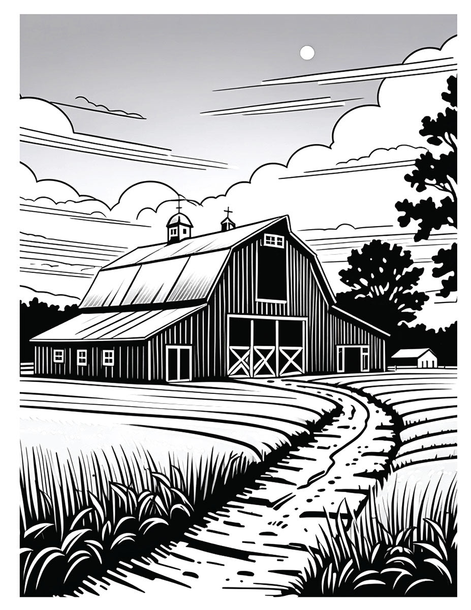 Barns Coloring Book