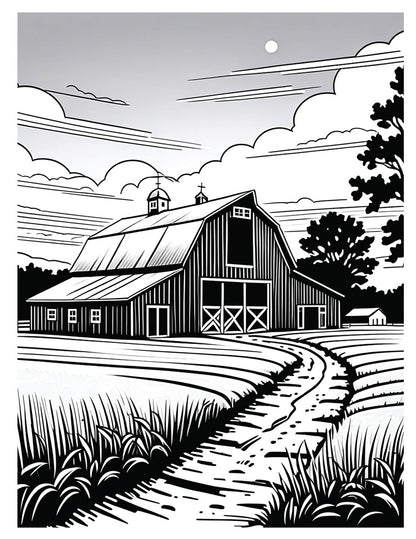 Barns Coloring Book