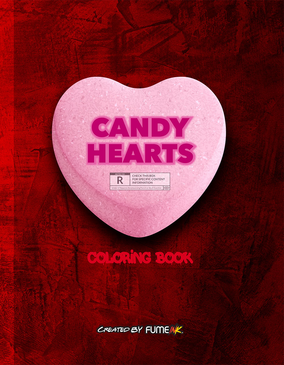 Candy Hearts Coloring Book