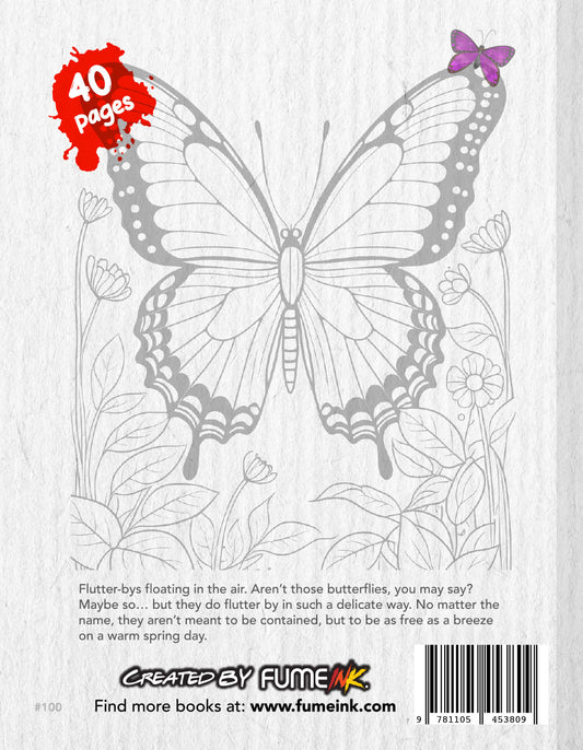Flutter-bys: A Whimsical Butterfly Coloring Book