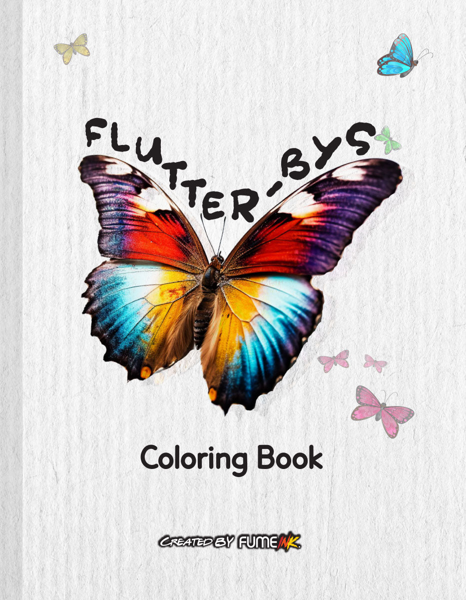 Flutter-bys: A Whimsical Butterfly Coloring Book