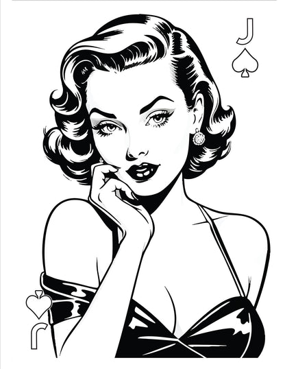 Pin-Up Poker Coloring Book