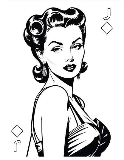 Pin-Up Poker Coloring Book