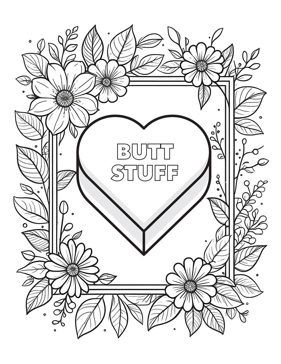 Candy Hearts Coloring Book