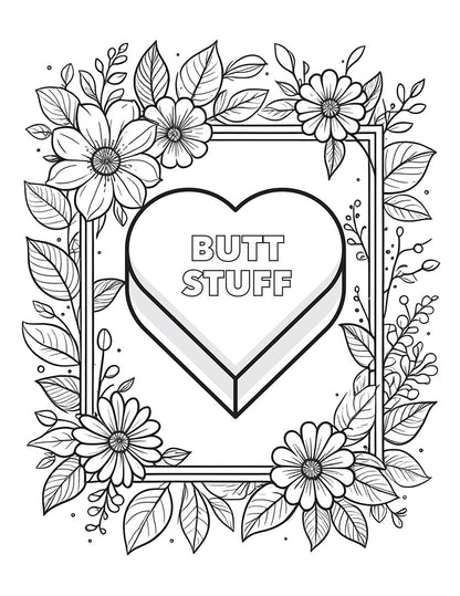 Candy Hearts Coloring Book