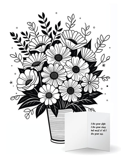 Flowers & a Card Coloring Book