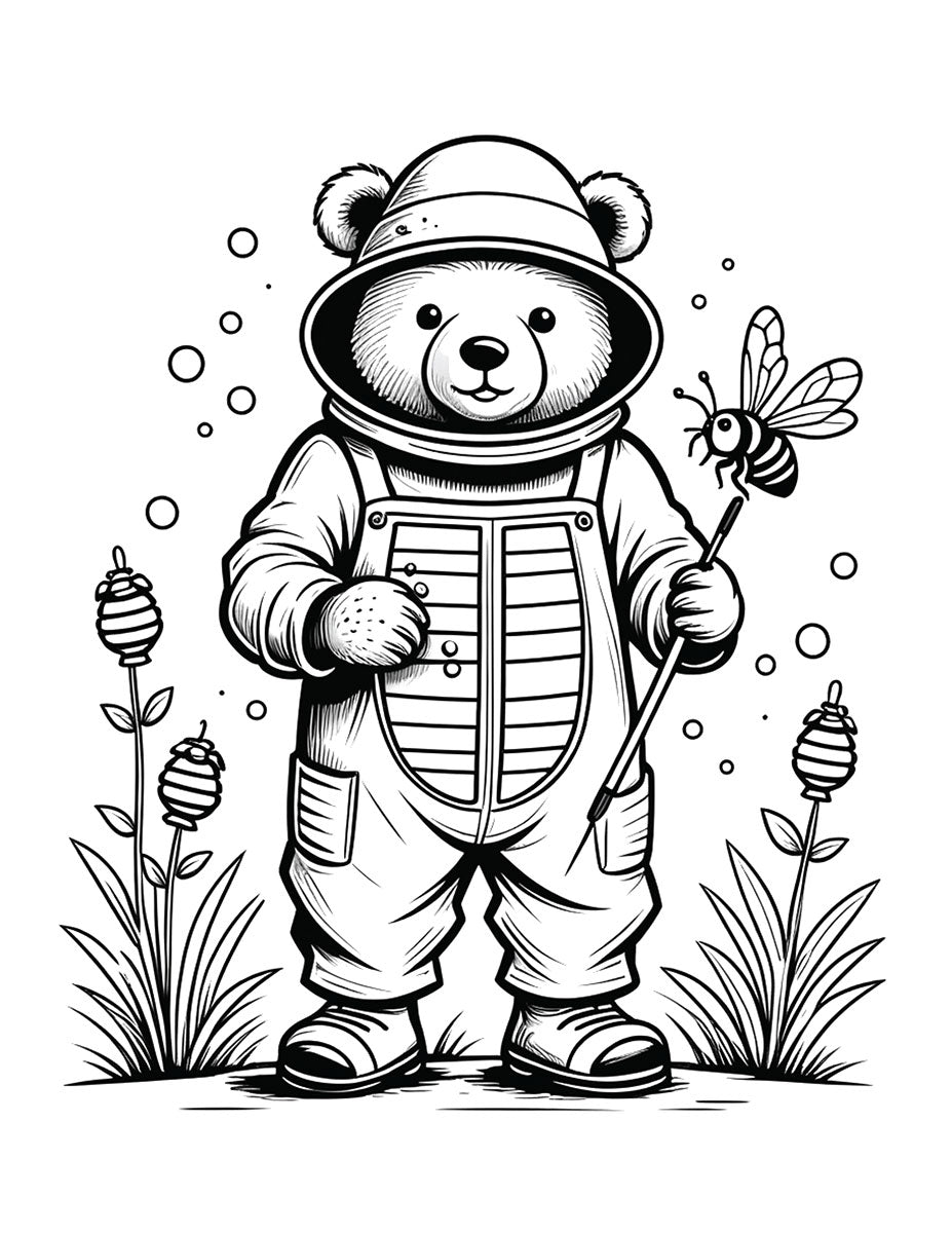 Teddy Bear Career Fair Coloring Book