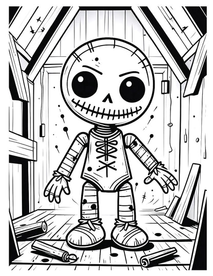Voodoo Dolls Coloring Book
