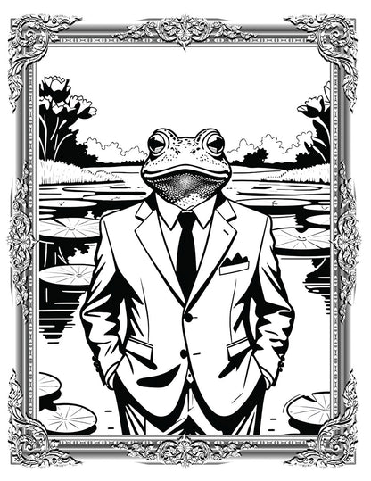 Fancy Frogs Coloring Book