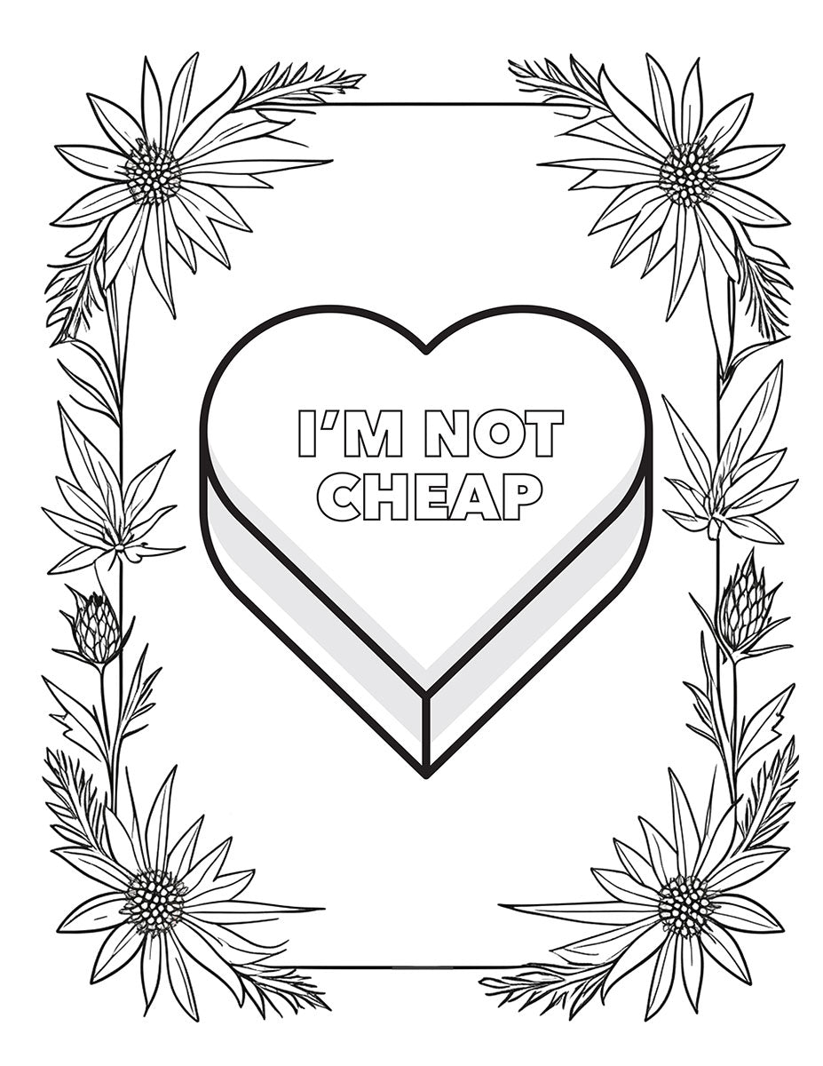 Candy Hearts Coloring Book