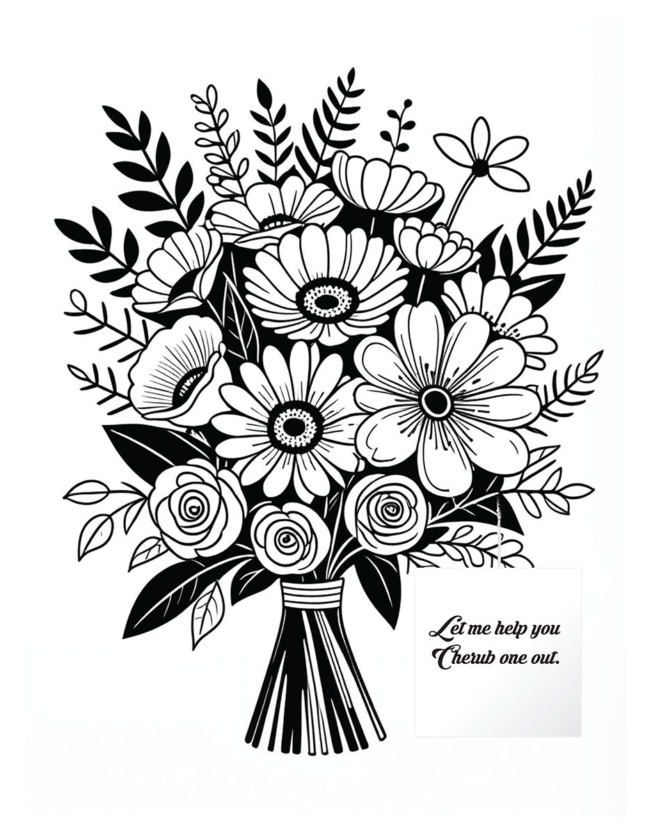 Flowers & a Card Coloring Book