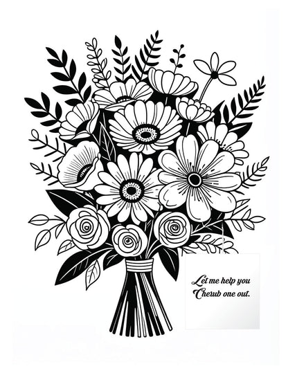 Flowers & a Card Coloring Book