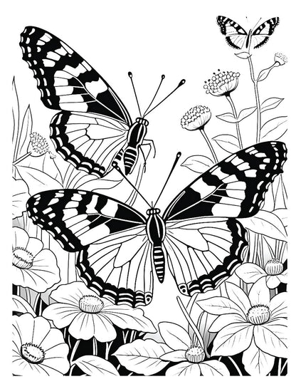nature coloring book butterfly design
