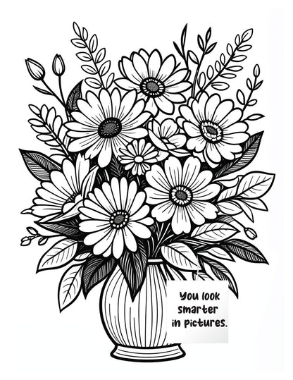 Flowers & a Card Coloring Book