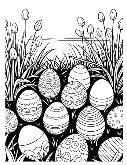 Easter Eggs Coloring Book