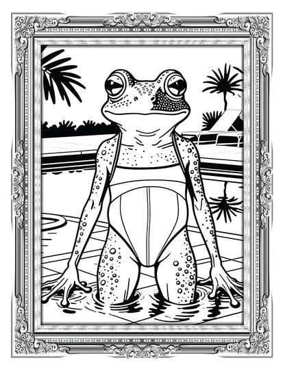 Fancy Frogs Coloring Book
