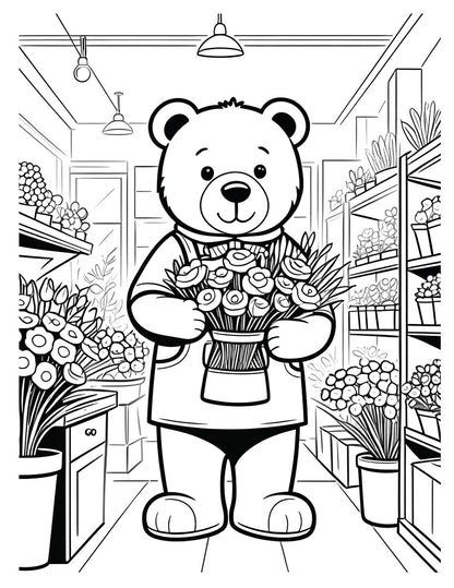Teddy Bear Career Fair Coloring Book