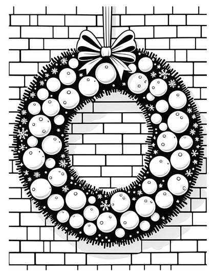Christmas Wreaths Coloring Book