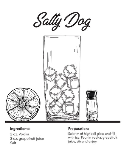 Simple Cocktail Recipes Coloring Book