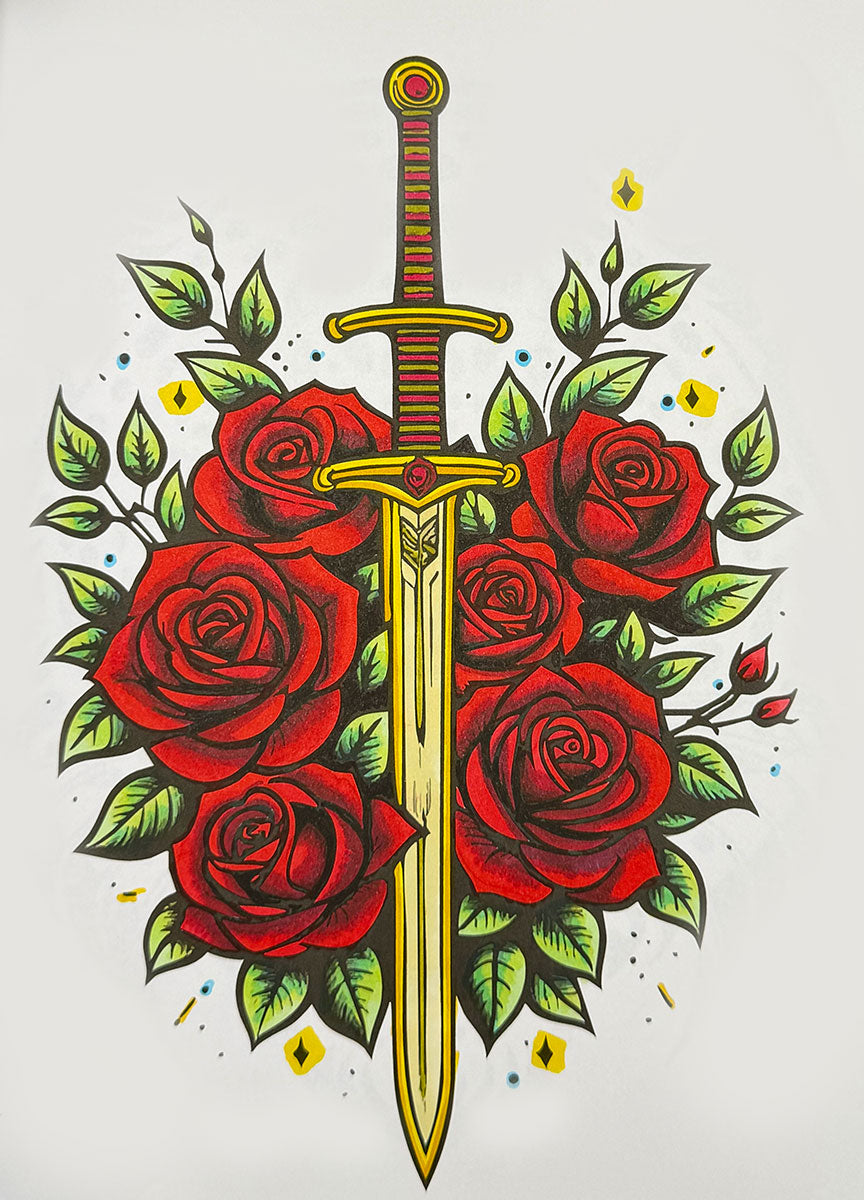 Tattoo Flash Coloring Book