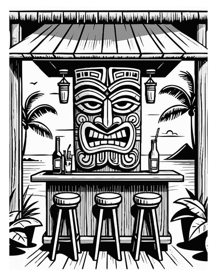 The Tiki Bar Coloring Book